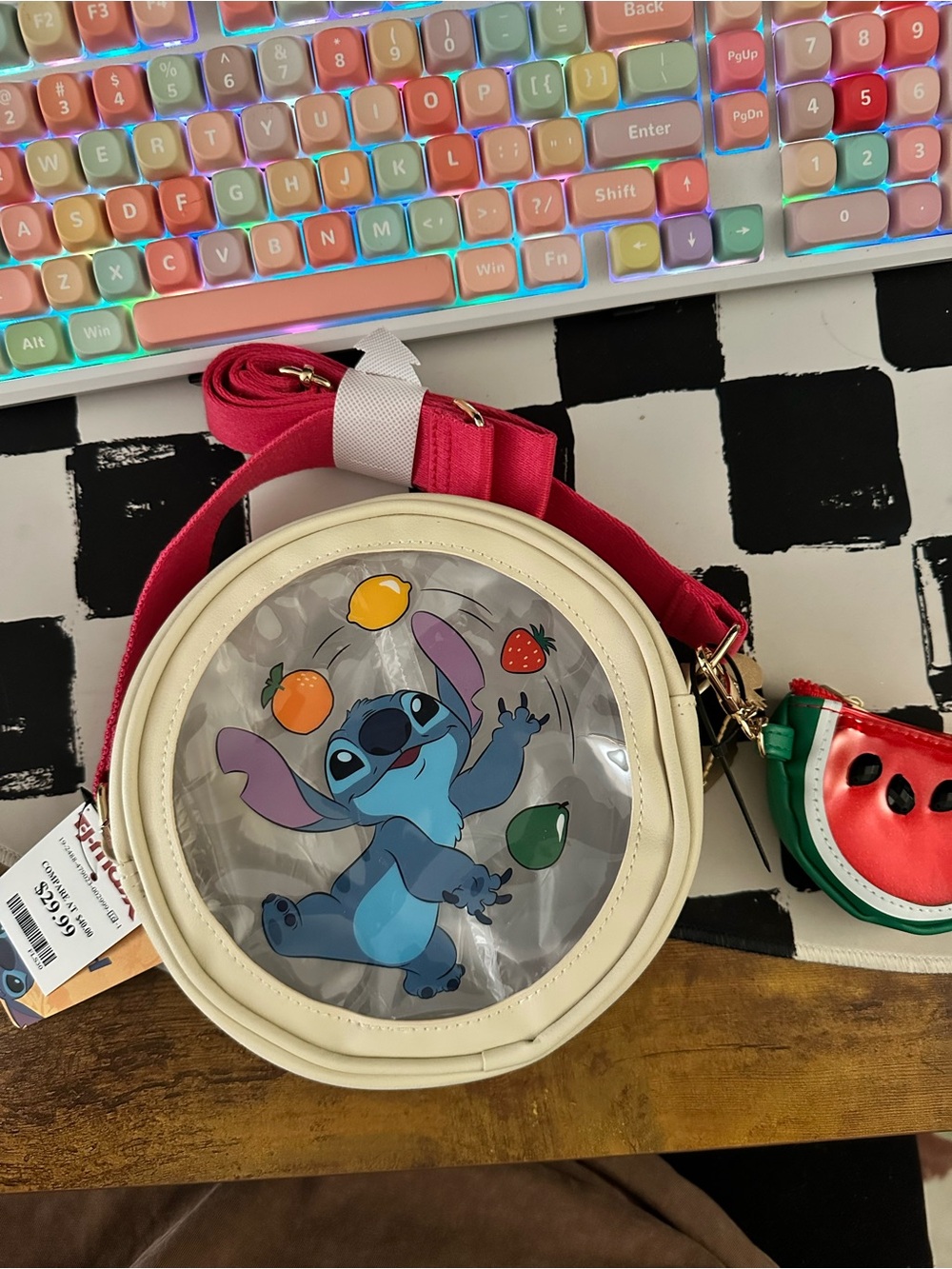 Bioworld Lilo & Stitch Clear Round Crossbody Bag